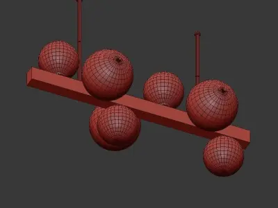 HINSDALE four spheres hanging from ceiling 3D model