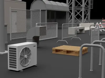 LOW POLY CITY ELEMENT Low-poly 3D model