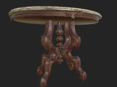 Table Marble Low-poly 3D model
