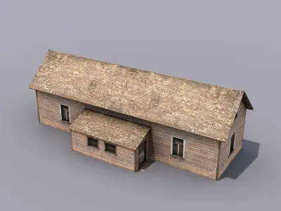 Old Wooden House 2 Low-poly 3D model