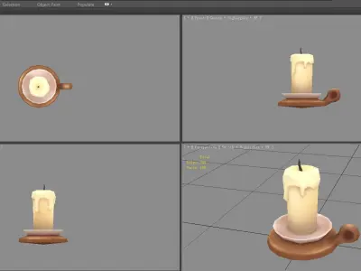 Cartoon candle holder Low-poly 3D model
