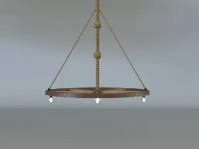 Wooden Chandelier 3D model buy