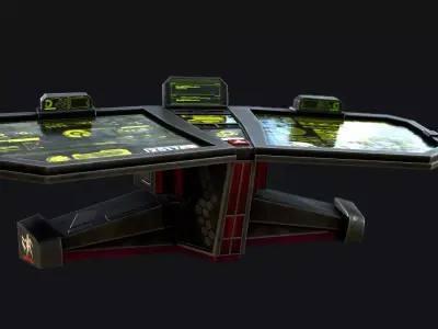 Sci-Fi Console Computer Base 1 Low-poly 3D model