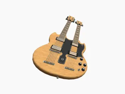 Electric Guitar E09 Light Wood - Music Instrument Design Low-poly 3D model