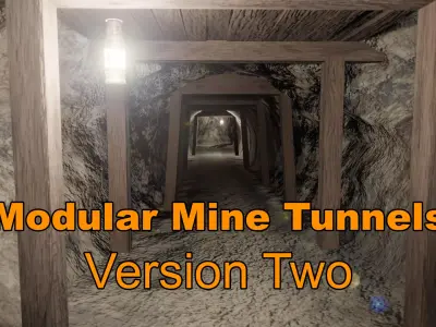Modular Mine Tunnels Version Two Low-poly 3D model