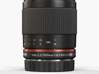 Rokinon Reflex 300mm f6-3 ED UMC CS Lens Low-poly 3D model