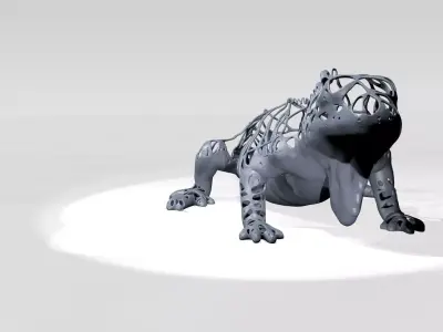 Iguana Dust Voronoi 3D model