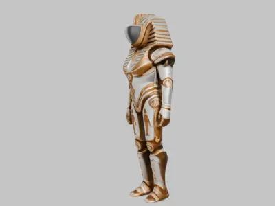 Space Suit Pharaoh Robot - Game-Ready 3D Model -  PBR Textures Low-poly 3D model