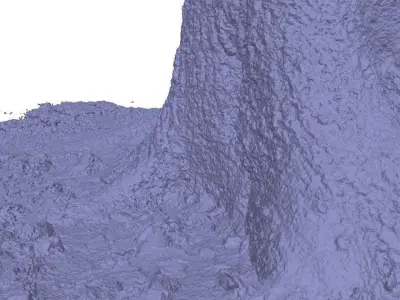 Winter tree trunk 3D scan Low-poly 3D model