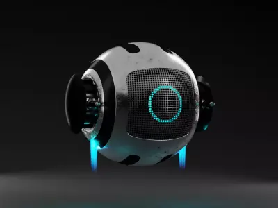 S-Bot lowpoly futuristic spaceship Low-poly 3D model