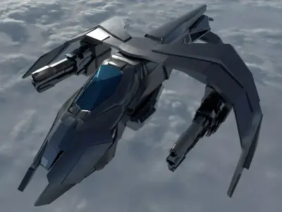 SCI FI WAR FIGHTER   Low-poly 3D model