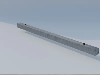 Concrete fence post Low-poly 3D model