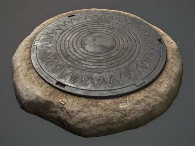Sewer Hatch v5 Low-poly 3D model