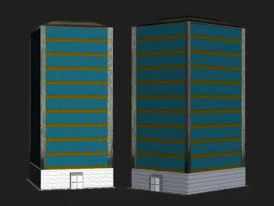 A building tall Low-poly 3D model