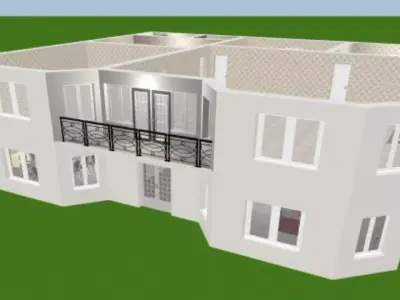 2 storey 6 rooms 16x20 3D model
