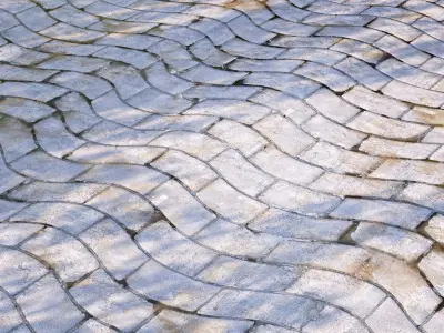 Mrf Wet Pavement Set01 Low-poly 3D model