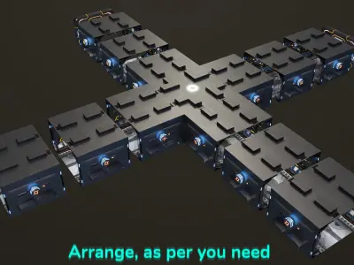 Sci-Fi Corridor 01 All PBR Unity UE Textures Included Low-poly 3D model