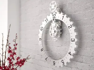 Big hour wheel clock 3D model