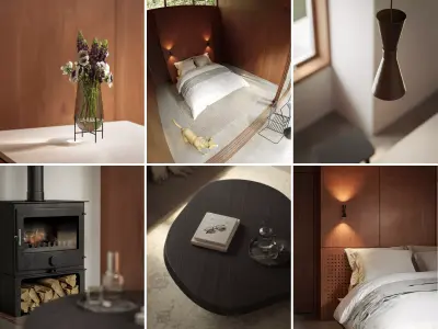 MOKU modern house - interior scenes - 3D model