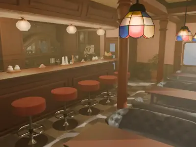 Retro Japanese coffee shop 3D model