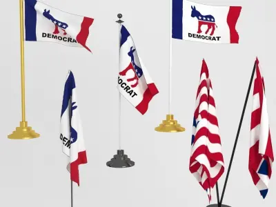 voting election set USA  3D Model Pack