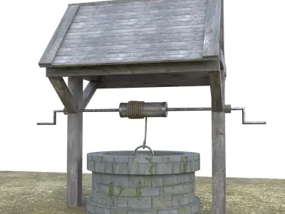 Old Country Well Low-poly 3D model