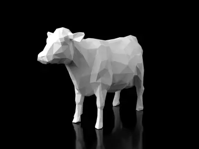 Cow Low Poligonal Low-poly 3D model