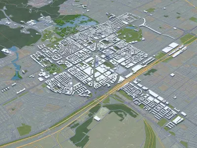Anshan Liaoning China 30km Low-poly 3D model