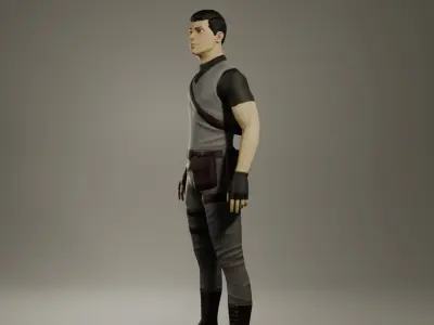 Male  Adventurer Low Poly Char Free low-poly 3D model