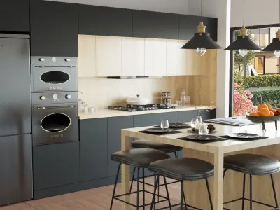 modern kitchen design 3D model