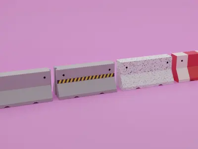 Low-Poly Barrier Pack Low-poly 3D model