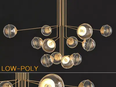 Turenne Large Dynamic Chandelier Circalighting 3d model Low-poly 3D model