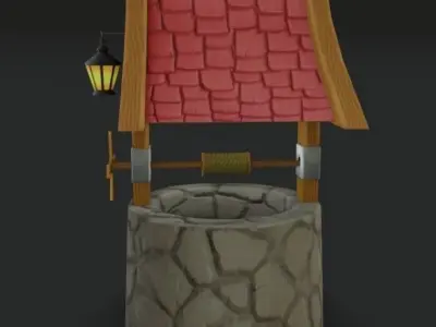 Stylized Well Free low-poly 3D model