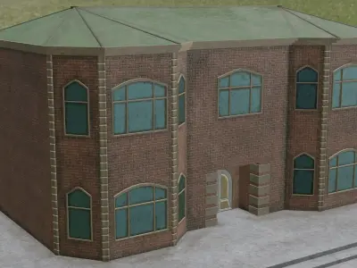 Brick House Low-poly 3D model