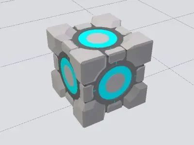 Portal Cube Low-poly 3D model