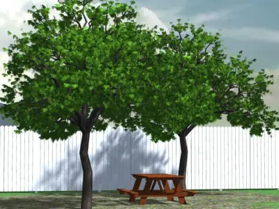 Backyard Scene 3D model
