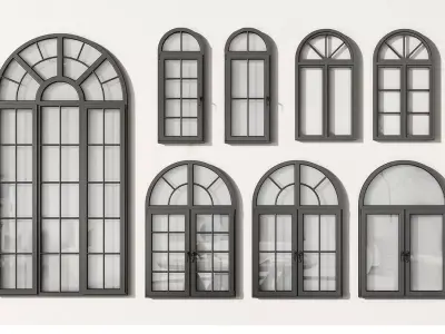 modern windows glass Sliding Architecture 3D model 16