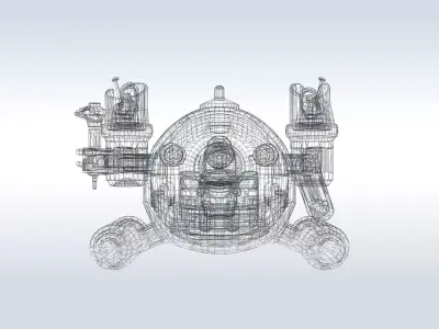 Futuristic Sci-Fi Robot Vehicle with Pilot Game Ready 3D Model  3D model