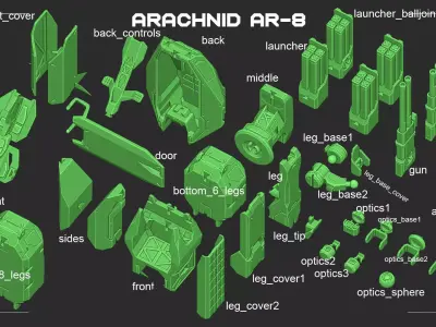 ARACHNID mech 3D print model