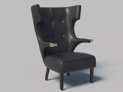 Hemet Wingback Chair Low-poly 3D model