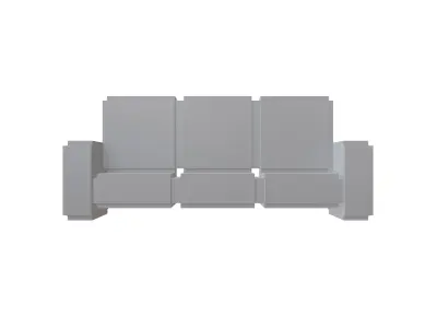 Voxel Sofa v2 001 Low-poly 3D model