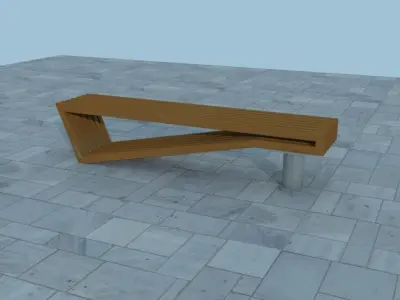 Modern bench 3D model