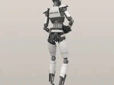 Police Bot Rigged 3D model