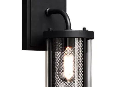 lucide makkum wandlamp buiten 1xe27 ip23 zwart 3D model