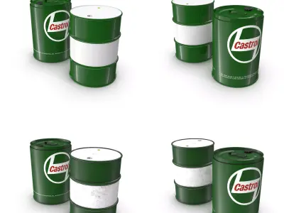 Castrol barrel Collection 3D Model Pack