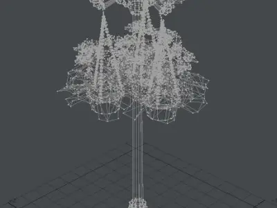 Ornate Streetlamp with Geraniums 3D model