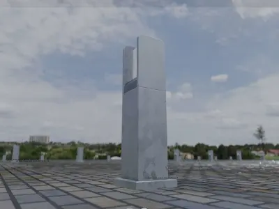 Street Light 8 Bollard 500mm Galvanized Version 1 Low-poly 3D model