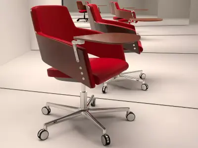 M - two office chairs with wheels and seat 3D model