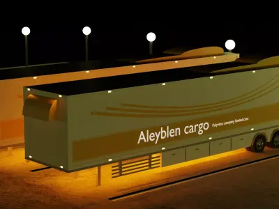 Futuristic Aero Cargo Trailer  Premium 3D Model  3D model