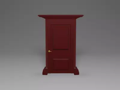Classic Wooden Door RAL 3003 Low-poly 3D model